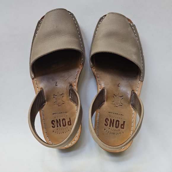 Pons Avarcas Leather Sandals in Tan, Size 7, Made In Spaim - Picture 1 of 11